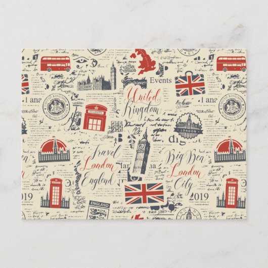 Vintage Londen Briefkaart (Voorkant)