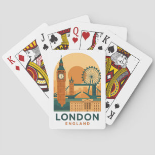 Vintage Londen Engeland Reis Pokerkaarten – Retro