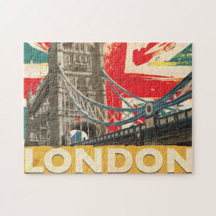 Vintage Londen Poster Legpuzzel