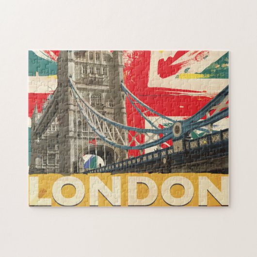 Vintage Londen Poster Legpuzzel (Horizontaal)