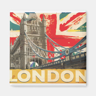 Vintage Londen Poster Magneet