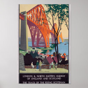 Vintage Londen, Schotland, Spoorwegreisposter Poster