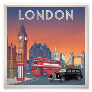 Vintage Londen Verenigd Koninkrijk Foto Afdruk