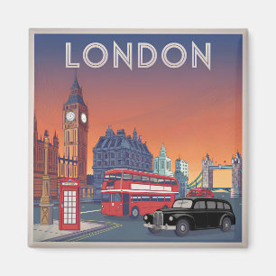 Vintage Londen Verenigd Koninkrijk Magneet