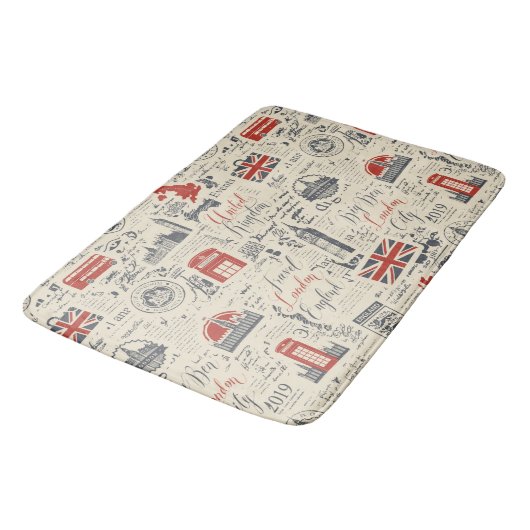 Vintage London Bathmat Badmat (Gekanteld)