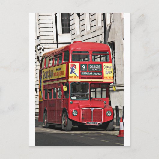Vintage London Bus Briefkaart (Voorkant)