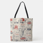 Vintage London Canvas tas (Voorkant)