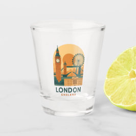 Vintage London England Shot Glass – Retro Travel  Shot Glas