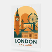 Vintage London England Travel Acrylic Sign | Retro (Angle)