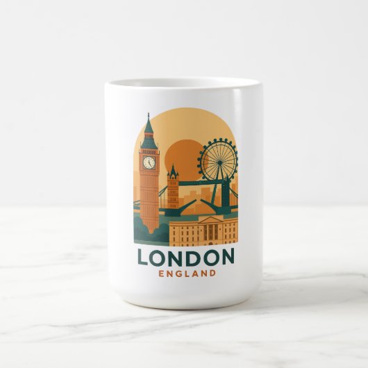 Vintage London England Travel Coffee Mug – Retro (Centre)