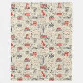 Vintage London Fleece Blanket Deken (Voorkant)