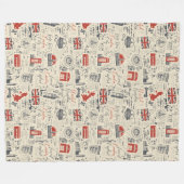 Vintage London Fleece Blanket Deken (Voorkant (Horizontaal))