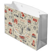 Vintage London Gift Bag Groot Cadeauzakje (Achterkant Gekanteld)
