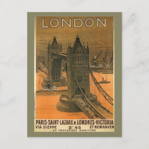 Vintage London Railroad Travel Advertisement Feestdagenkaart