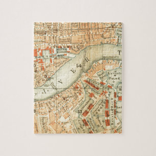 Vintage London River Thames Map accessoires & gift Legpuzzel