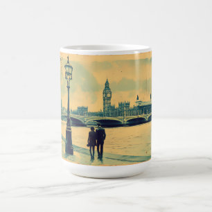 Vintage London Scene Coffee Mug - Parfait pour Trè