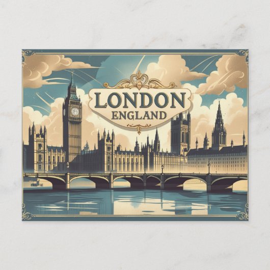 Vintage London Scenes Briefkaart (Voorkant)