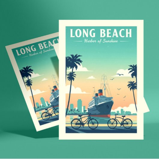 Vintage Long Beach Briefkaart