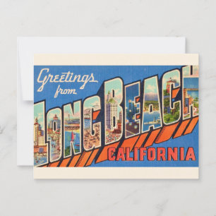 Vintage Long Beach CA  Briefkaart