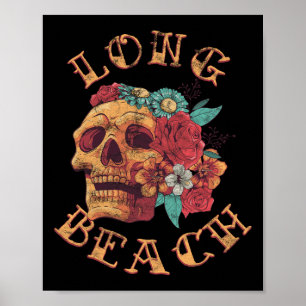 Vintage Long Beach California Tattoo Ca Ink Schede Poster