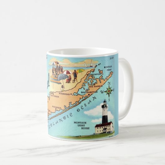 Vintage Long Island Map Mug (Devant droit)