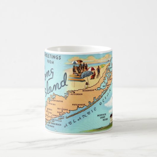 Vintage Long Island Map Mug (Centre)
