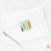 Vintage Longboards Vierkante Sticker (Envelop)