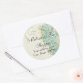 Vintage Look Aqua Hydrangea - Stickers (Enveloppe)