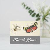 Vintage Look Insectes "Merci !" Carte postale (Debout devant)
