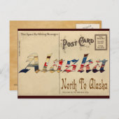 Vintage Look Vieux Carte Postale Avec Alaska (Devant / Derrière)