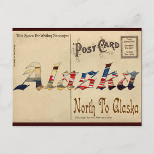 Vintage Look Vieux Carte Postale Avec Alaska