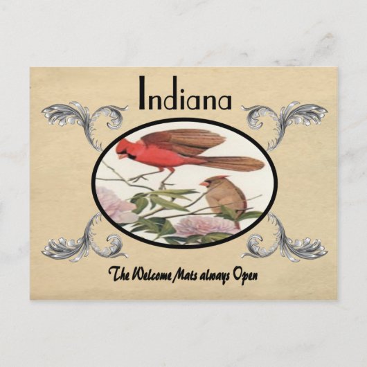 Vintage Look Vieux Carte postale Indiana State (Devant)
