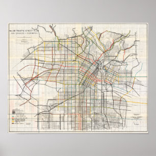 Vintage Los Angeles California kaartposter 1927 Poster