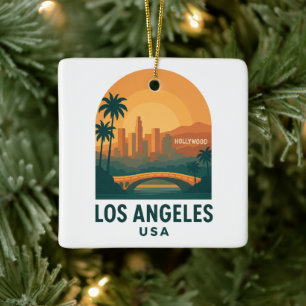 Vintage Los Angeles California Retro Hollywood  Keramisch Ornament