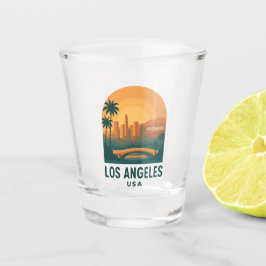 Vintage Los Angeles California Retro Hollywood  Shot Glas