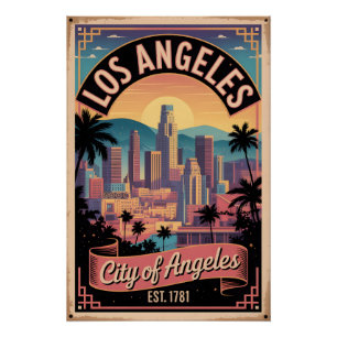 Vintage Los Angeles Californië Stad der Engelen Perfect Poster