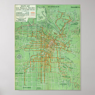 Vintage Los Angeles kaartposter 1935 Poster