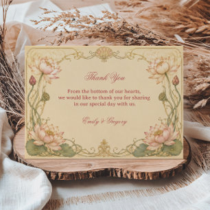 Vintage Lotus Botanisch Bedankkaart