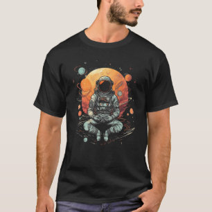 Vintage Lotus Mediterende Astronaut Zen Yoga Plane T-shirt