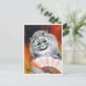 Vintage Louis Wain Chat avec carte postale (Debout devant)