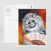Vintage Louis Wain Chat avec carte postale (Devant / Derrière)