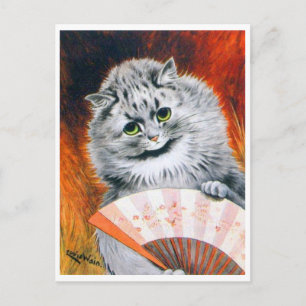 Vintage Louis Wain Chat avec carte postale