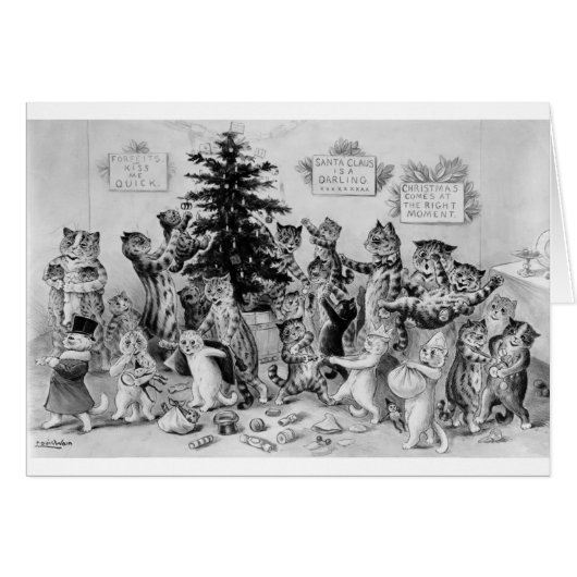 Vintage Louis Wain - Fête de Noël des chats, (Devant horizontal)