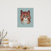 Vintage Louis Wain Oranje Tabby Cat Poster (Keuken)