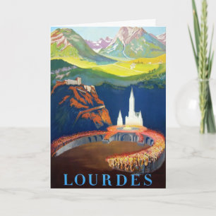 Vintage Lourdes France Travel Briefkaart