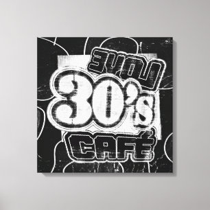 Vintage Love 30's Cafe - Wrapped Canvas Afdruk