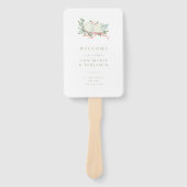 Vintage Love Birds Sage & Pink Wedding Program Handwaaier (Voorkant)