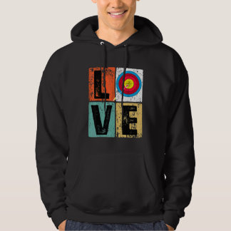 Vintage Love Boogschijf Boogschieten Hoodie