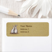 Vintage Love Bunnies Étiquette de adresse personna (En situation)