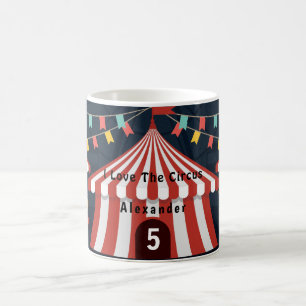 Vintage Love Circus Carnival Red White Blue Age Koffiemok